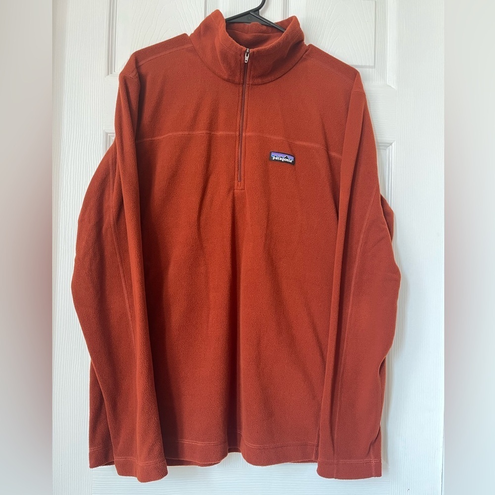Patagonia Micro D Quarter Zip Pullover Sweater Orange Large